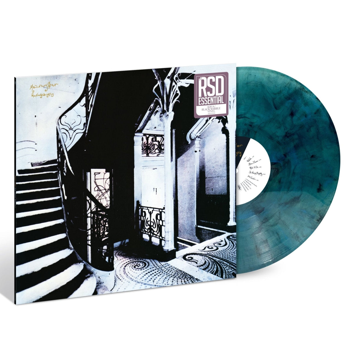 Mazzy Star - She Hangs Brightly - Aqua & Black Marble {vinyl LP}