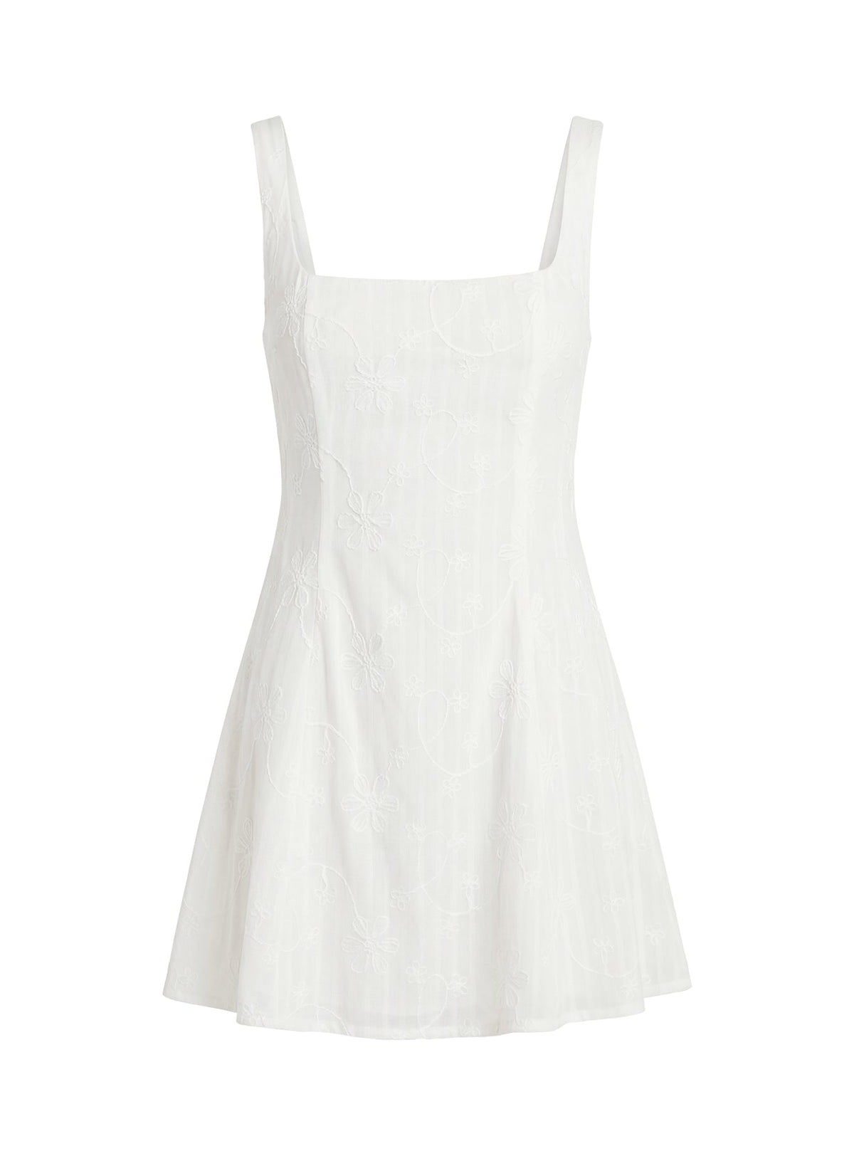 You Can Embroidered Mini Dress White